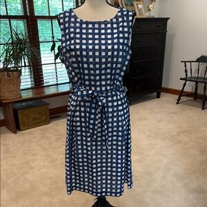 Size 16 Anne Klien blue and white checked dress. Light organza material